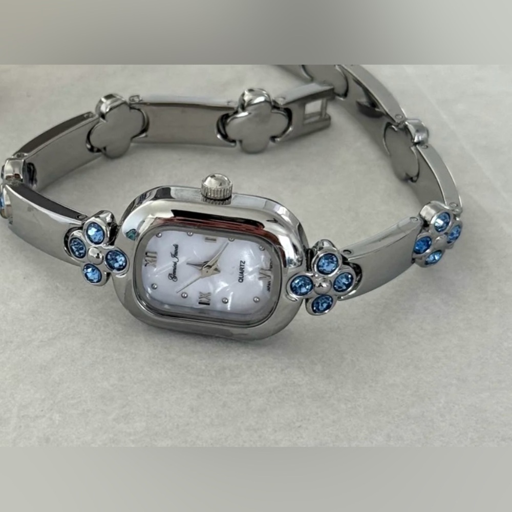 Silver and Blue Women's dainty Watch